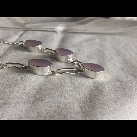 NWOT Sterling Silver Rose Quartz Adj. Necklace - Picture 6 of 12